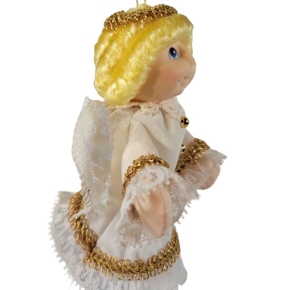Vintage Angel Doll Ornament with Lace and Gold Trim - Picture 12 of 14